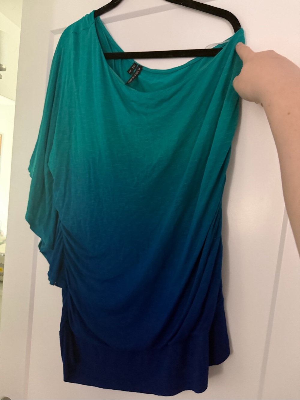 Maurices Teal to Navy Ombre One-Shoulder Tunic
